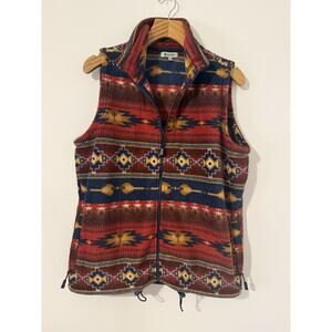 Angderson Arizona Southwest Aztec Full Zip Fleece Sweater Vest Western Men’s S
